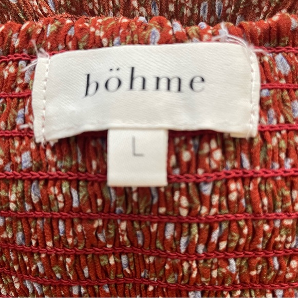 BÖHME Square Neck Smocked Boho Top Women’s Size Large - Picture 3 of 7